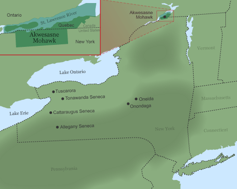 Map of Mohawk territory today