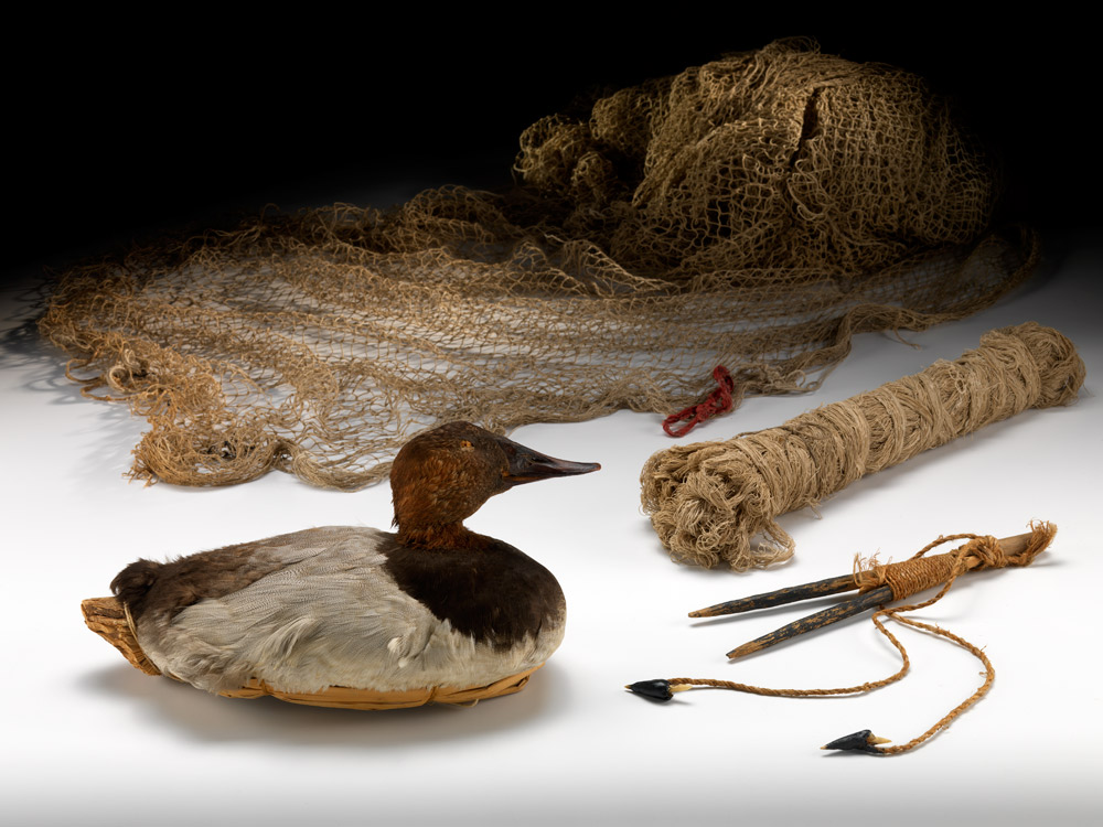 Fishing net and spear
