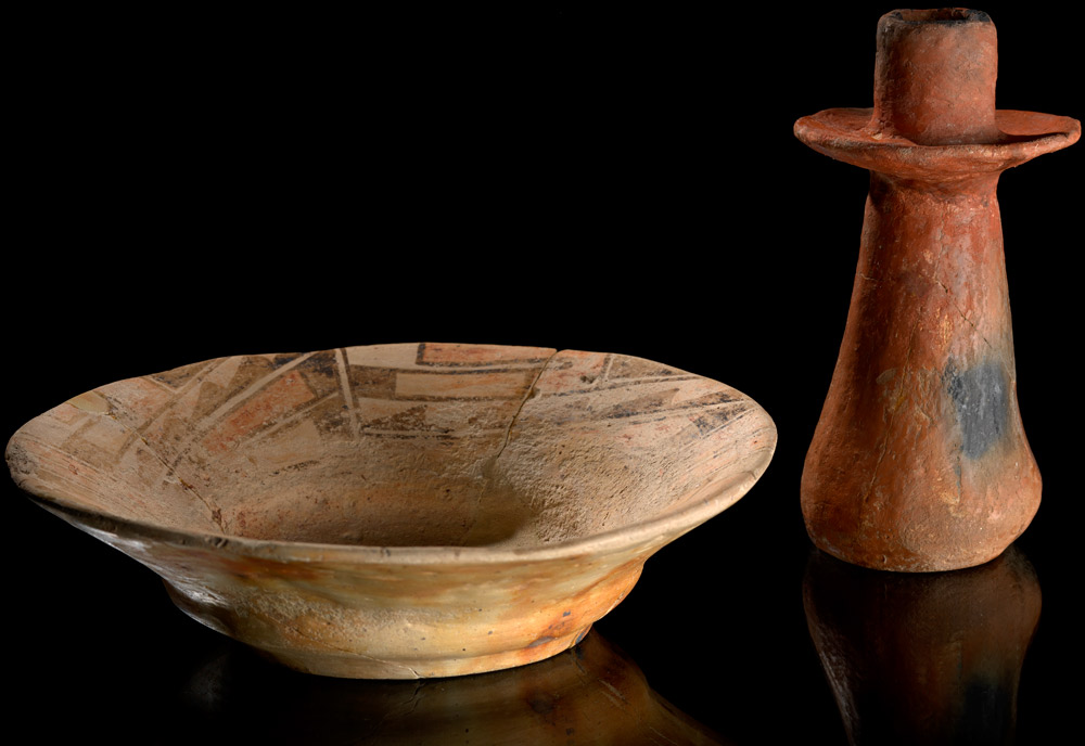 Plate and candlestick