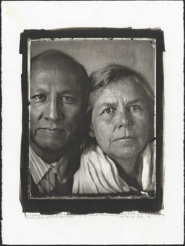 Will Wilson (Diné/Bilagáana), b. 1969, Gerald McMaster, Citizen of the Siksika First Nation, Curator of Canadian Art at the Art Gallery of Ontario, Co-Artistic Director, the 18th Biennale of Sydney, 2012, and Lynn McMaster, Canadian Citizen, CIPX IAIA, 2012. Platinum print, 1/20. (26/9276)