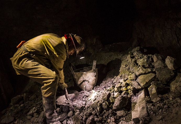 Miners working