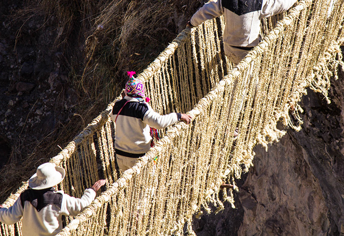 Annual renovation of the Q’eswachaka suspension bridge