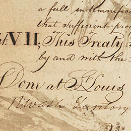 detail of Treaty with the Quapaw document