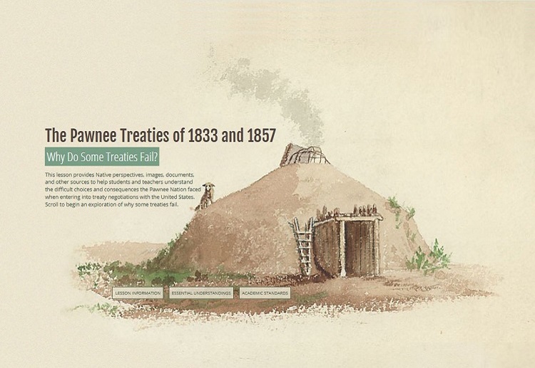 Webpage featuring an illustration of a structure made of earth with smoke coming out of a chimney