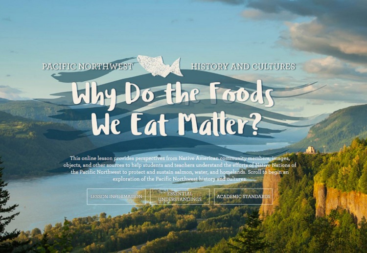 Webpage featuring a view of water from a mountain