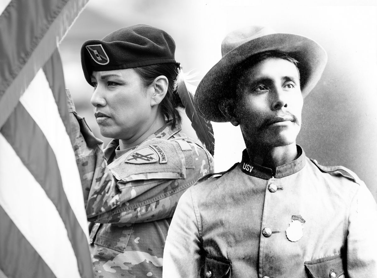 Misty Lakota and Wiliam Pollock in military uniform